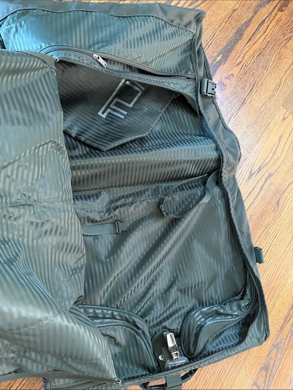 Tumi Olive Green Convertible Briefcase Duffle with Shoulder Strap